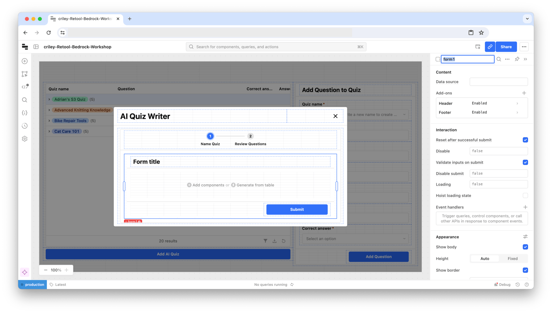 Place Form Component
