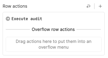 Row action configuration in right-panel