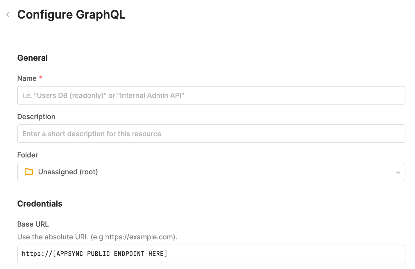 Configuring GraphQL Resource