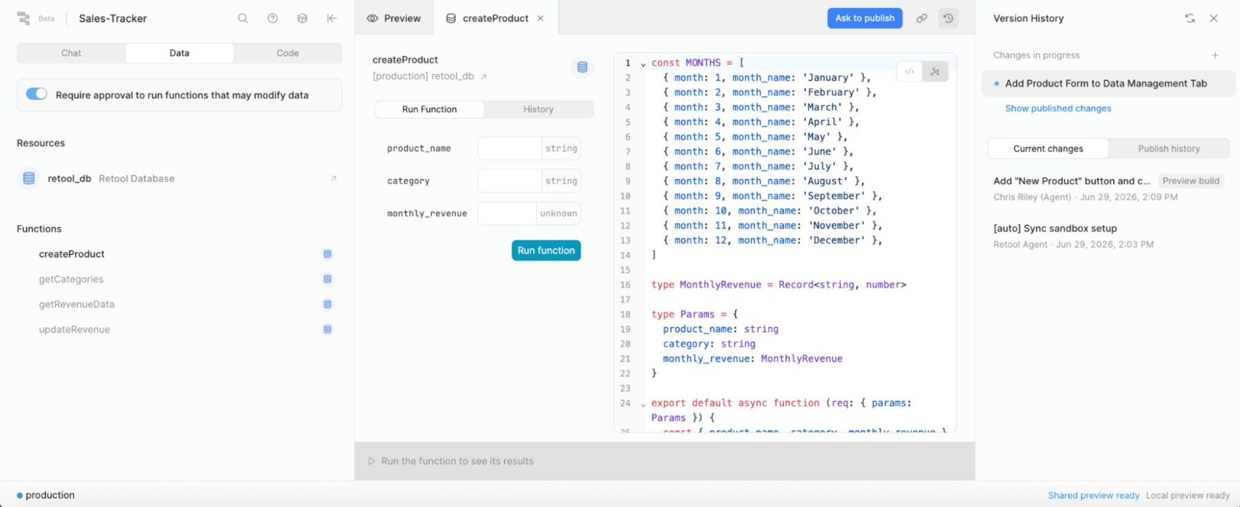 Approved functions