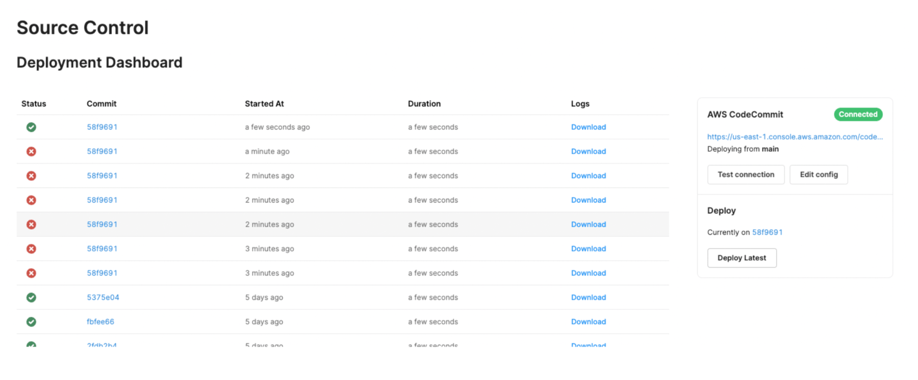 Deployment Dashboard