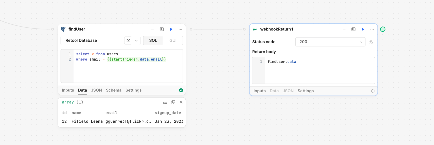 A block referencing data from a previous block