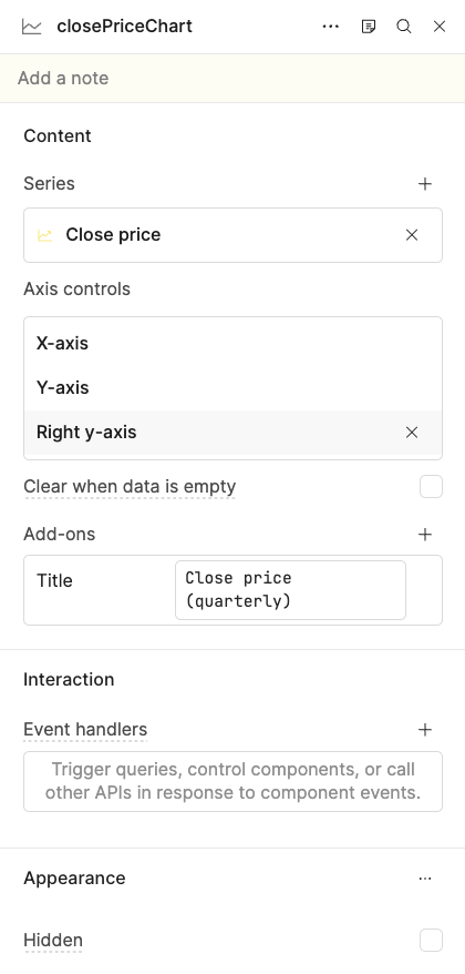 Chart right-panel properties