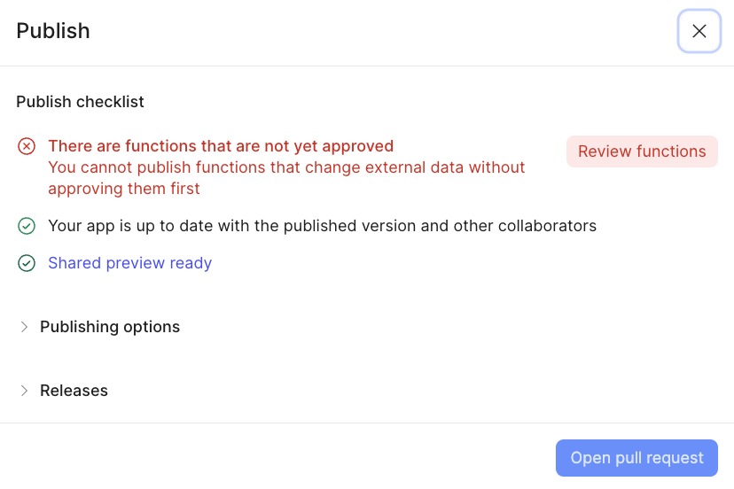 Publish checklist