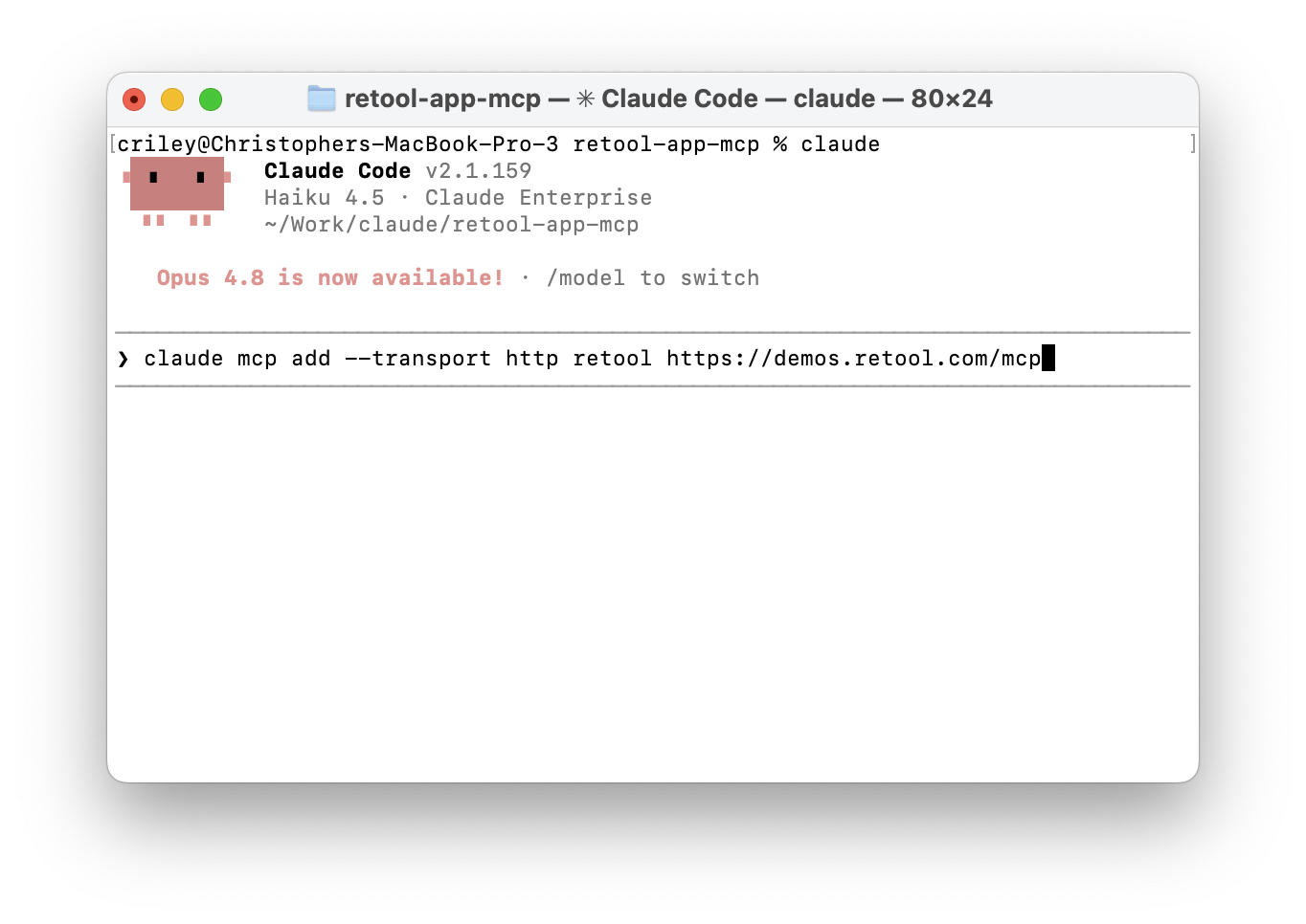 MCP server add command