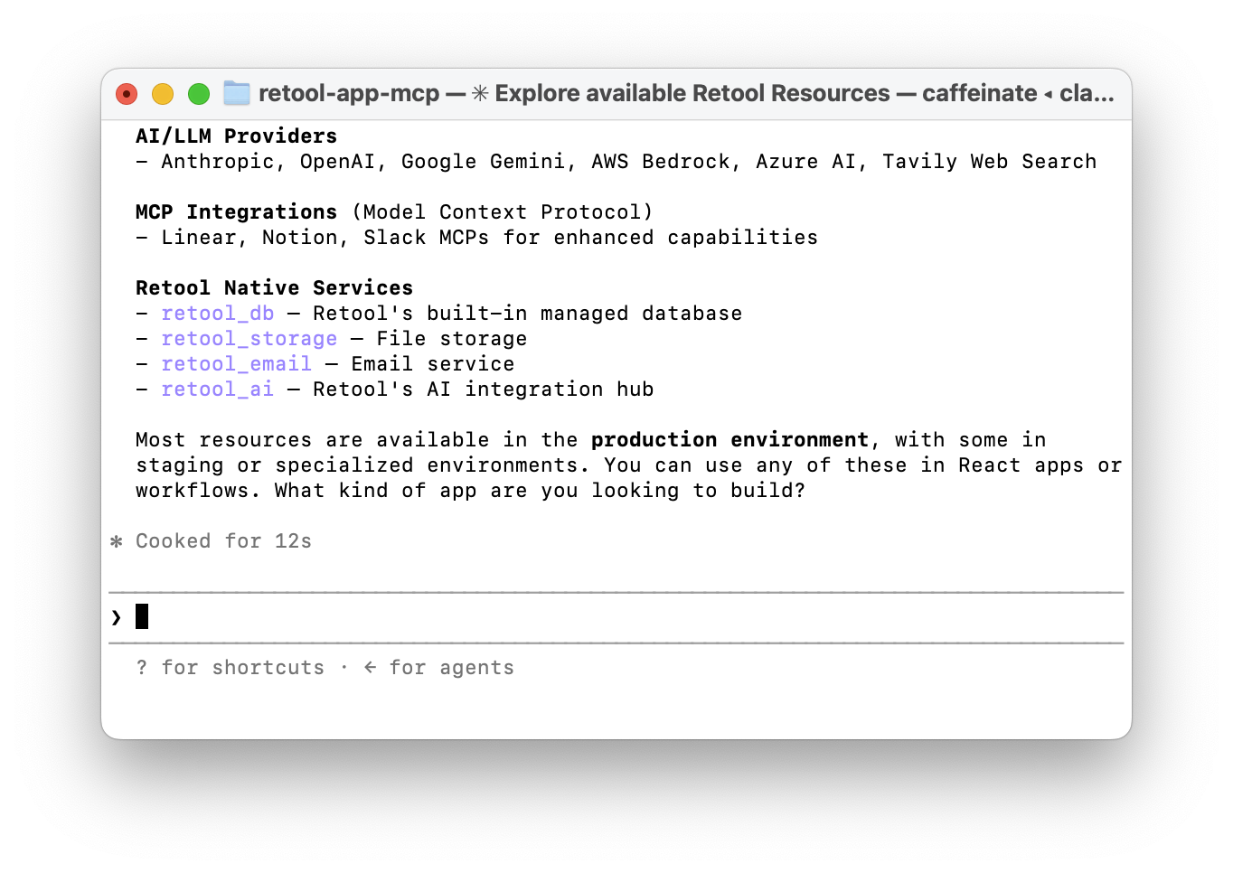 Available Retool resources listed