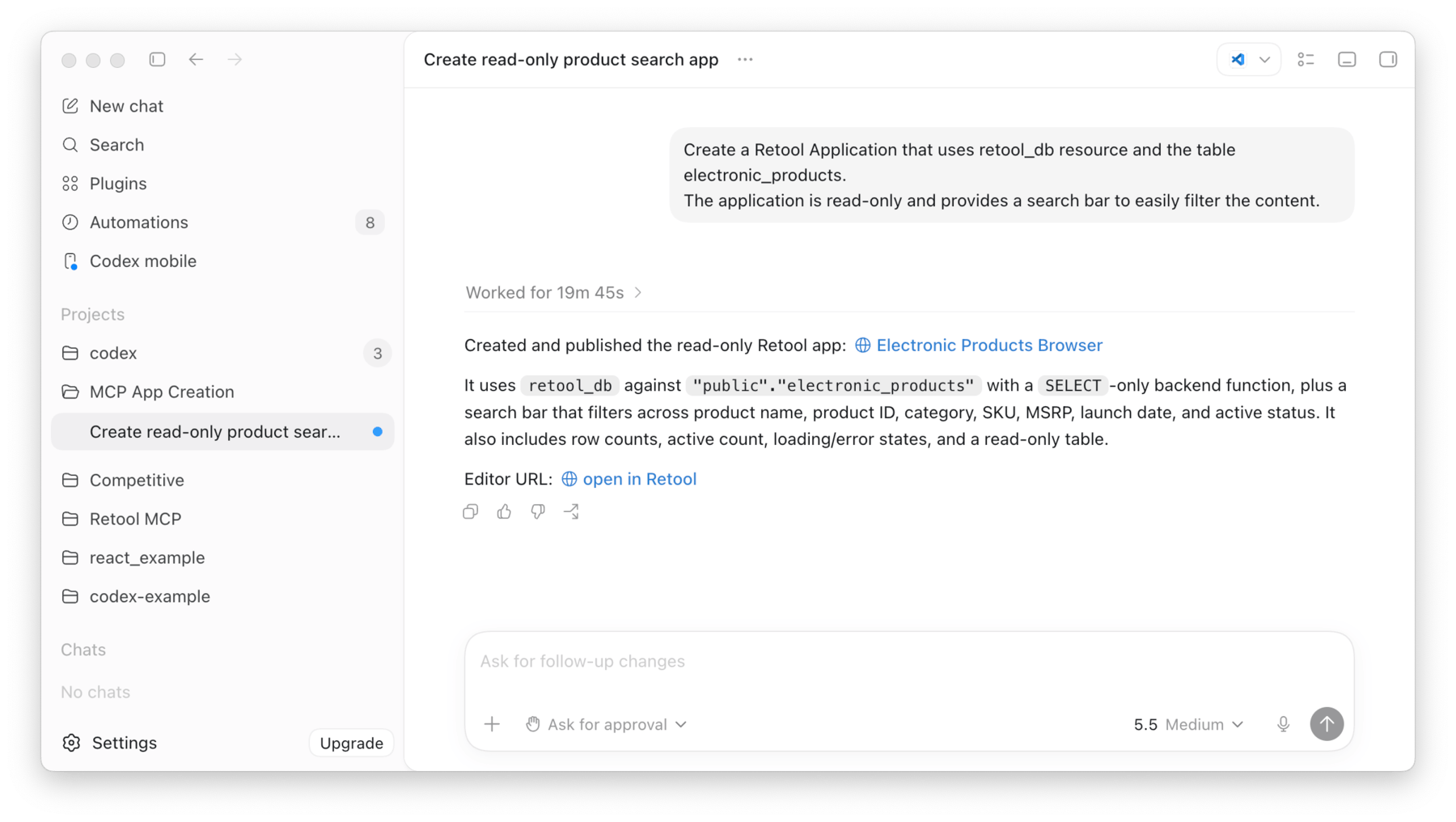App Generation completion