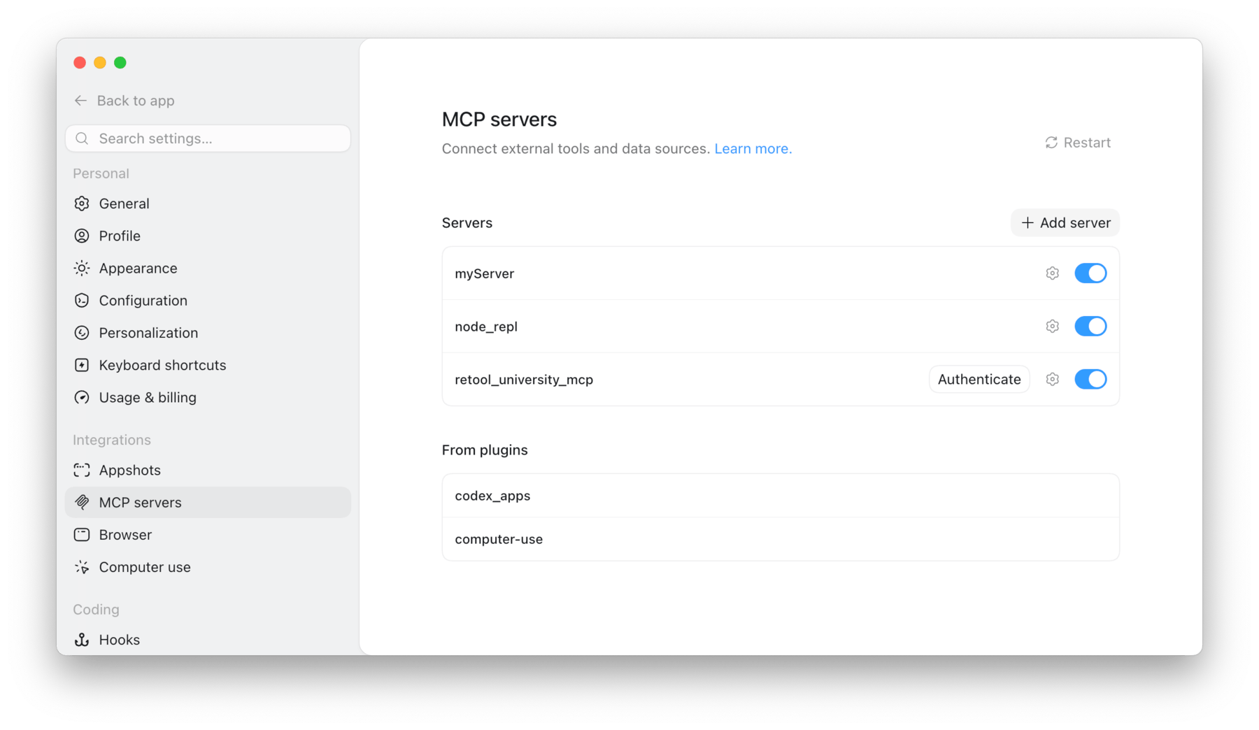 Authenticate with MCP Server