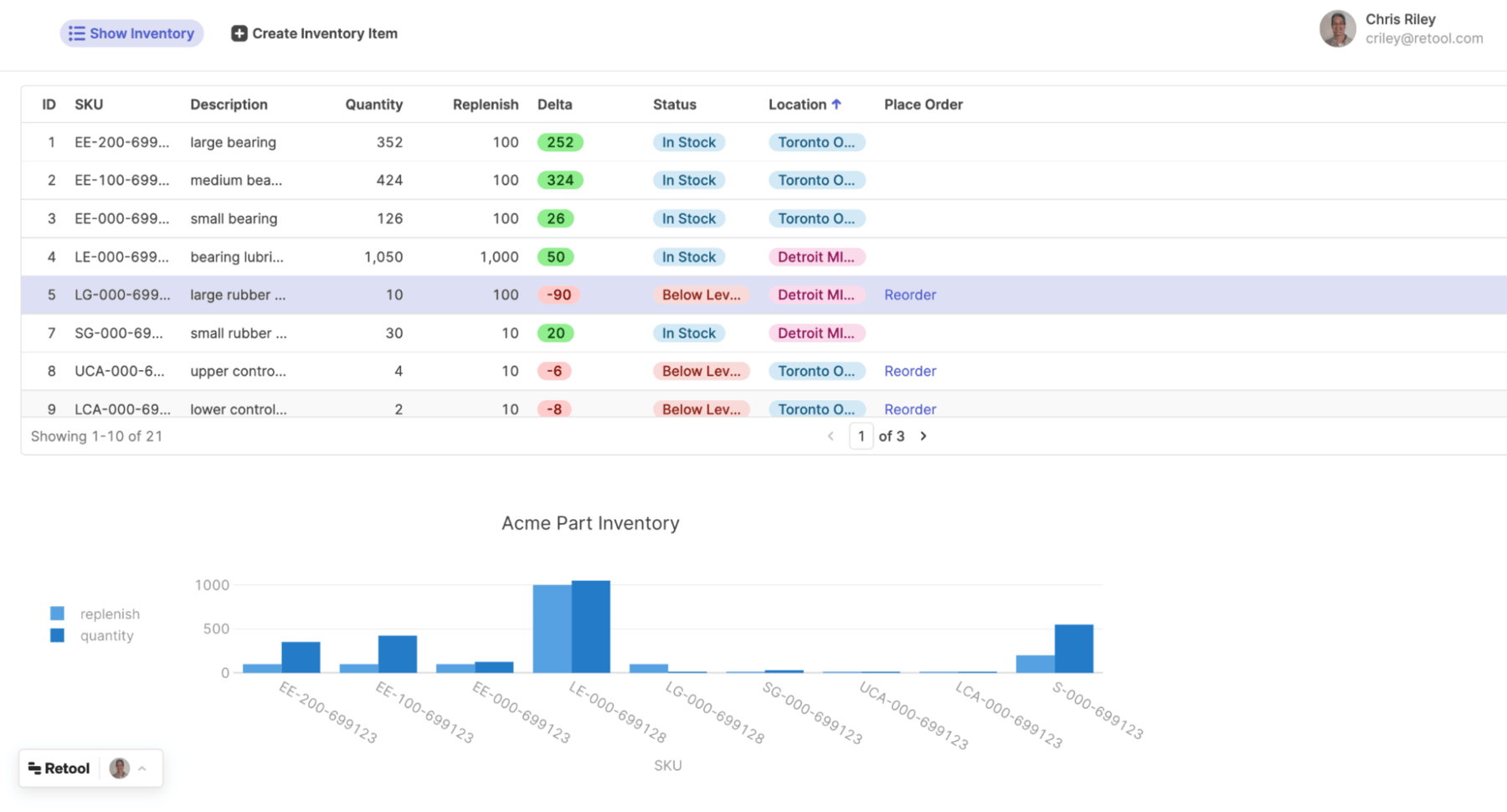 Completed show inventory app