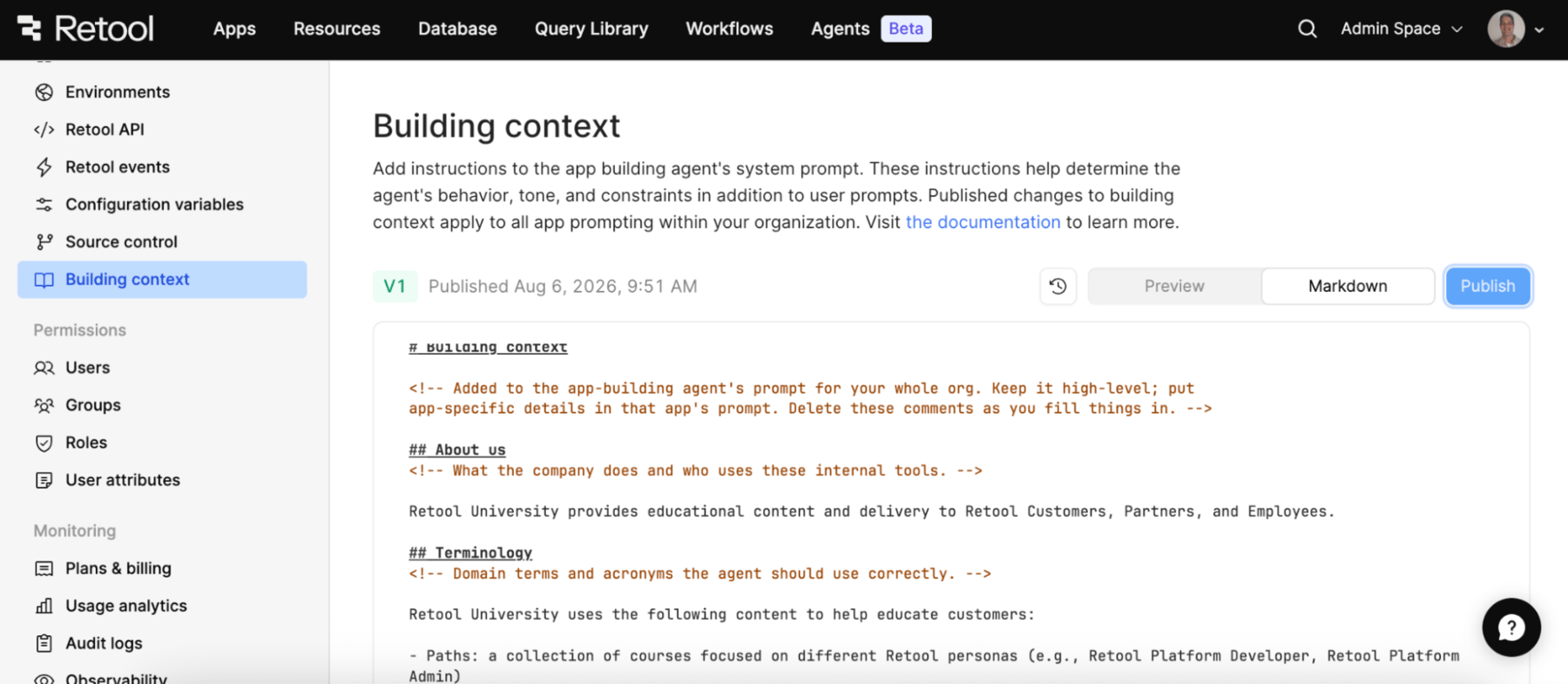 Published context