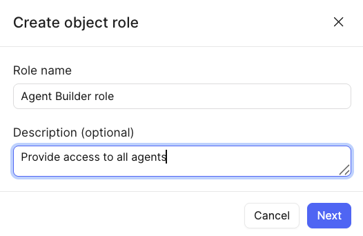Create Object role
