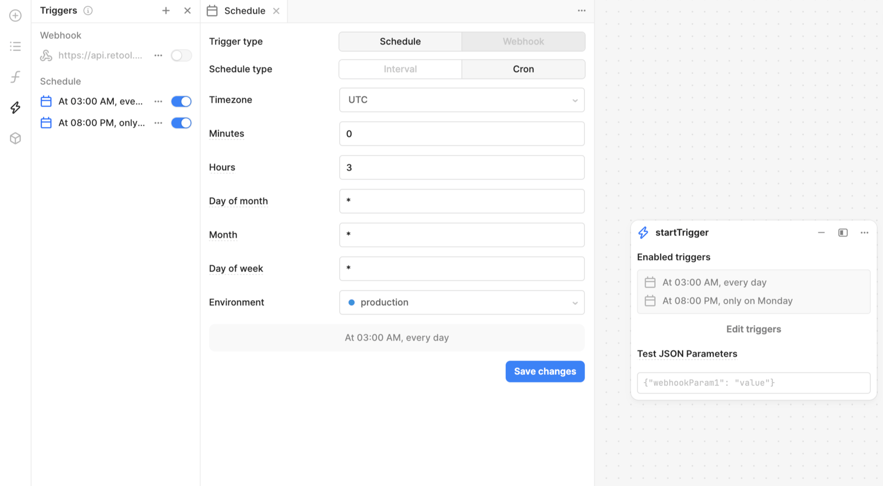 Configure a Cron schedule.
