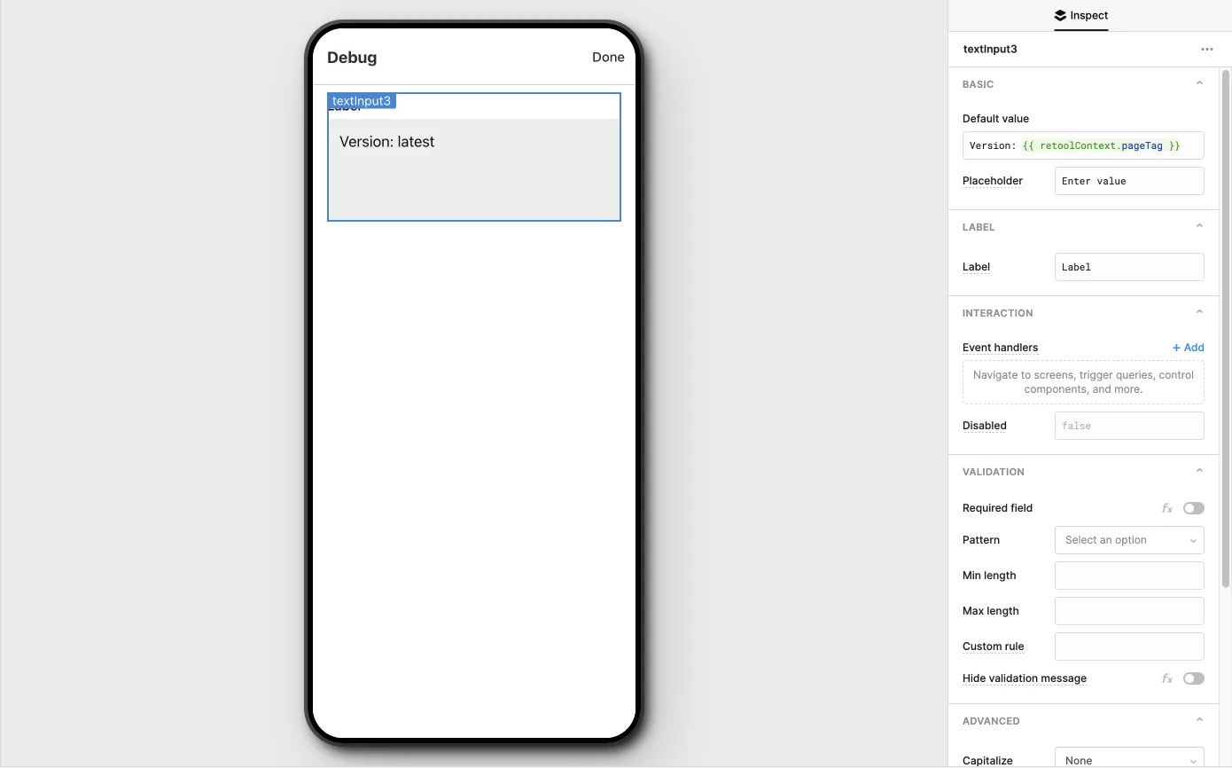 Output the current version of the app