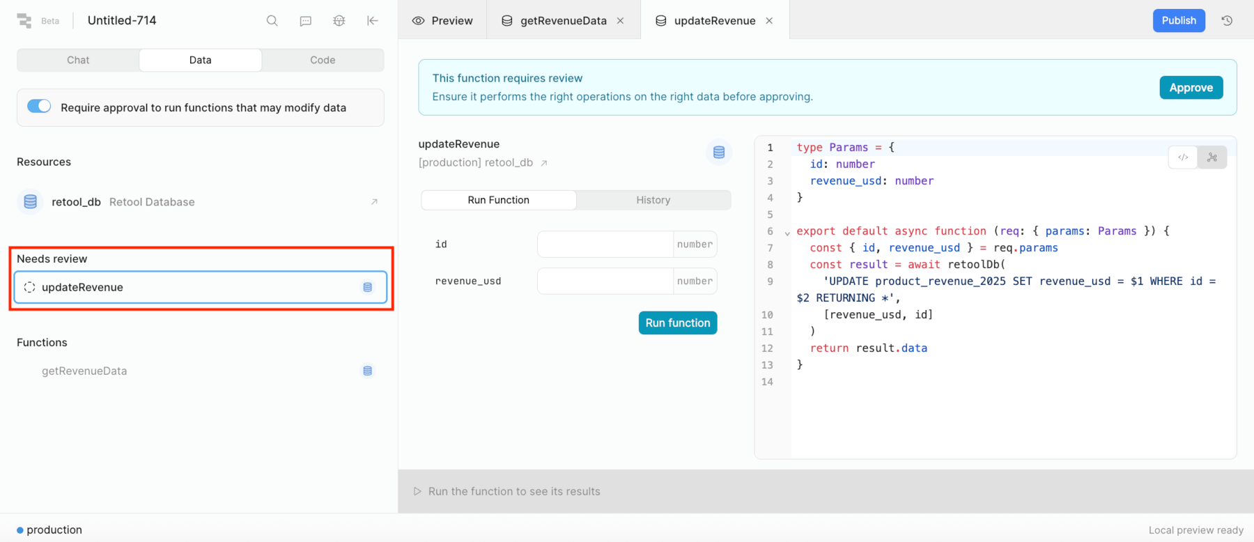 Needs review functions