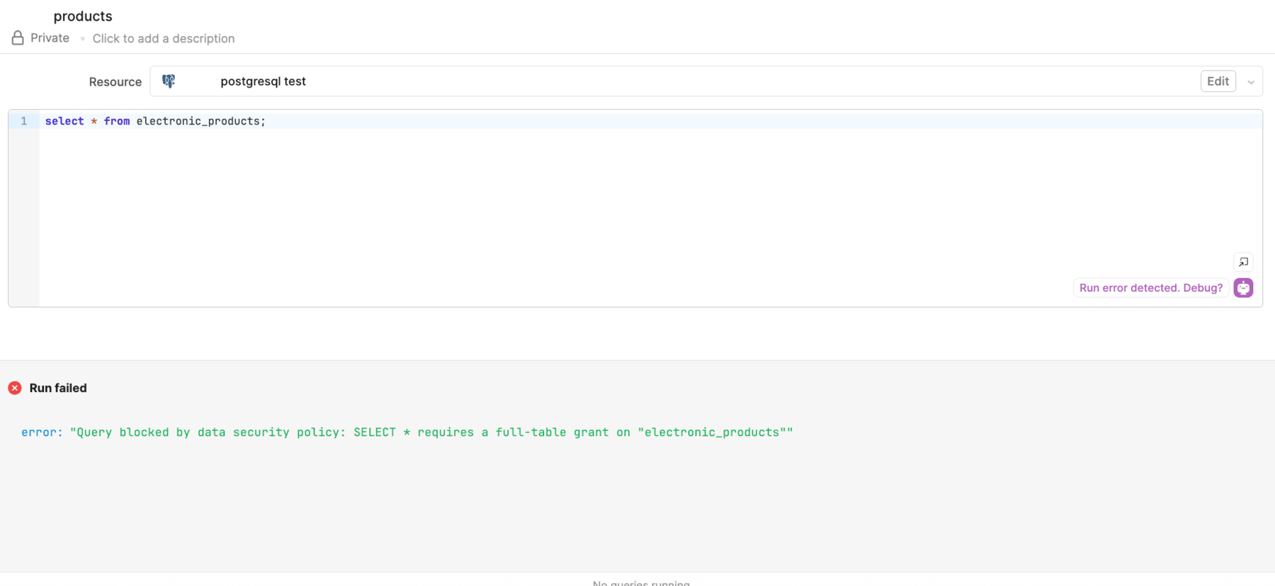 Failure query