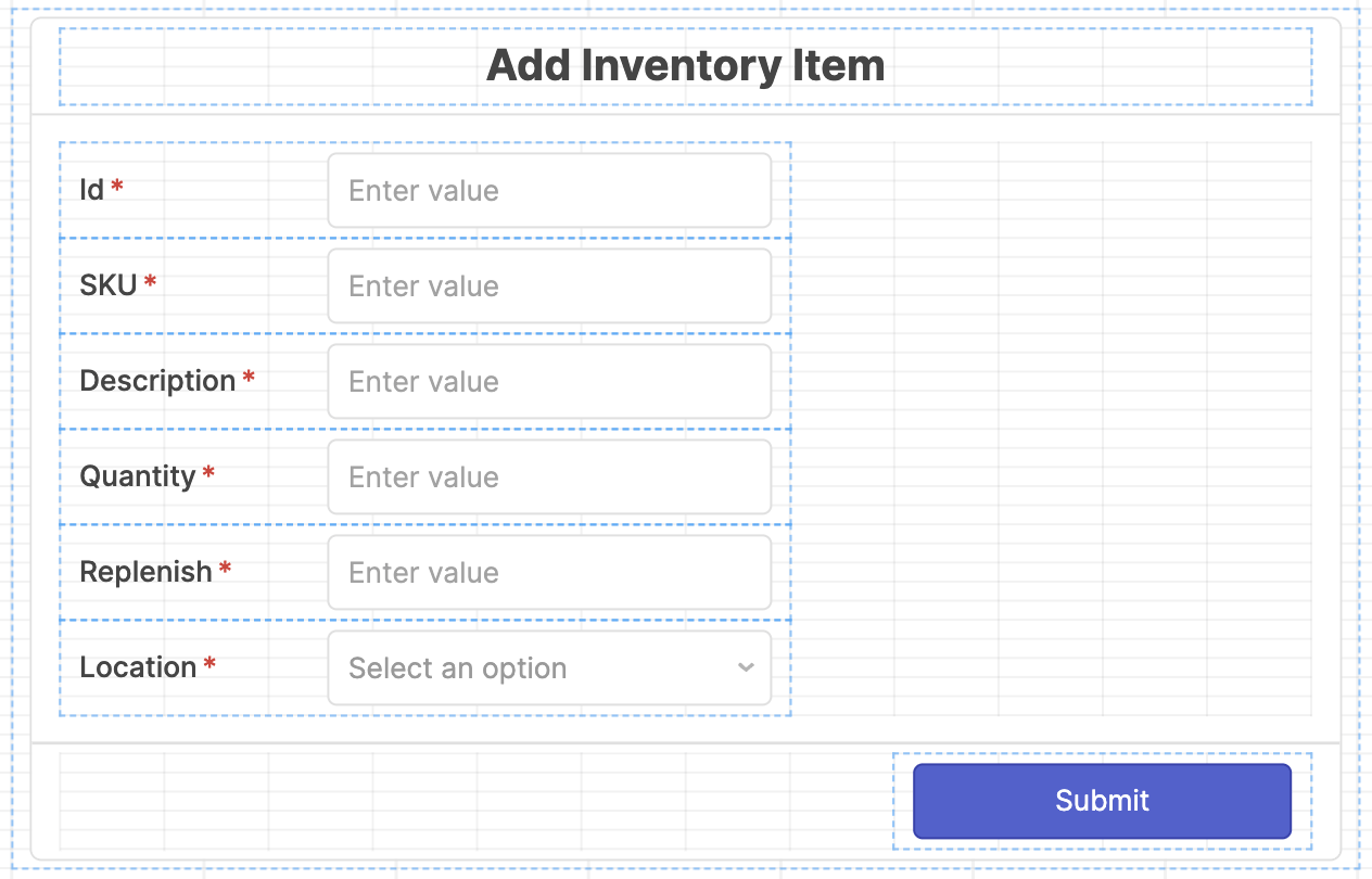 Create inventory form