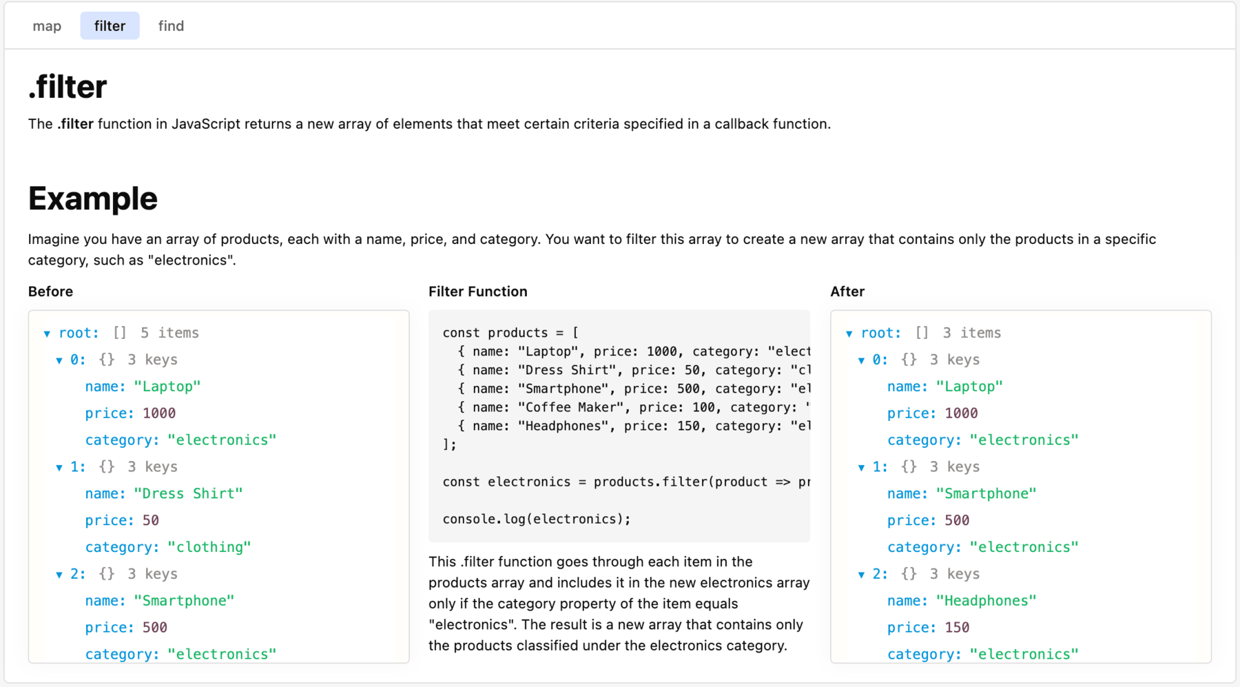 Filter example