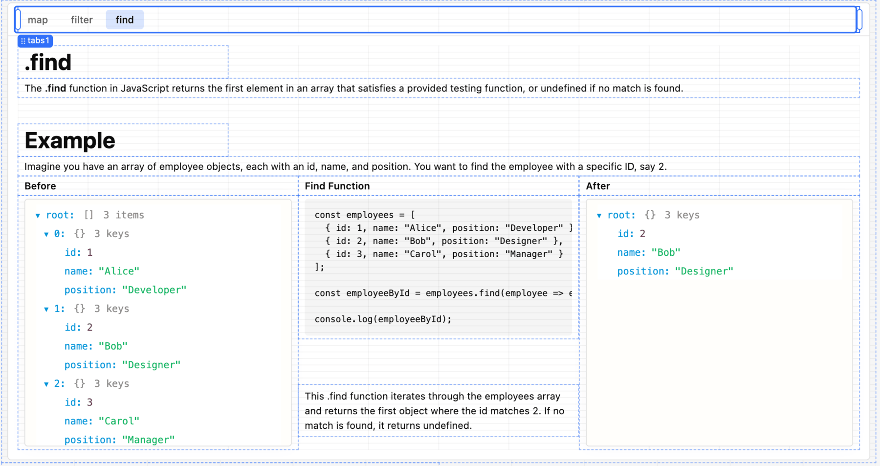 Find example