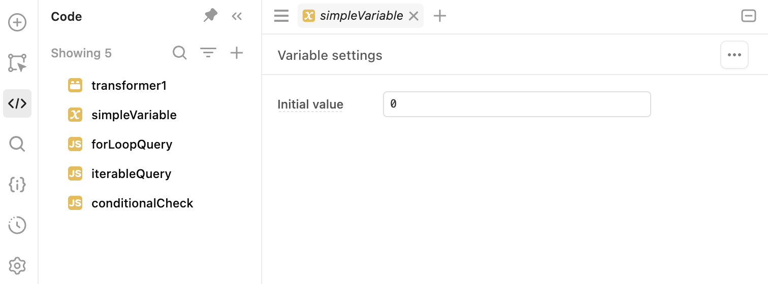 Variable settings