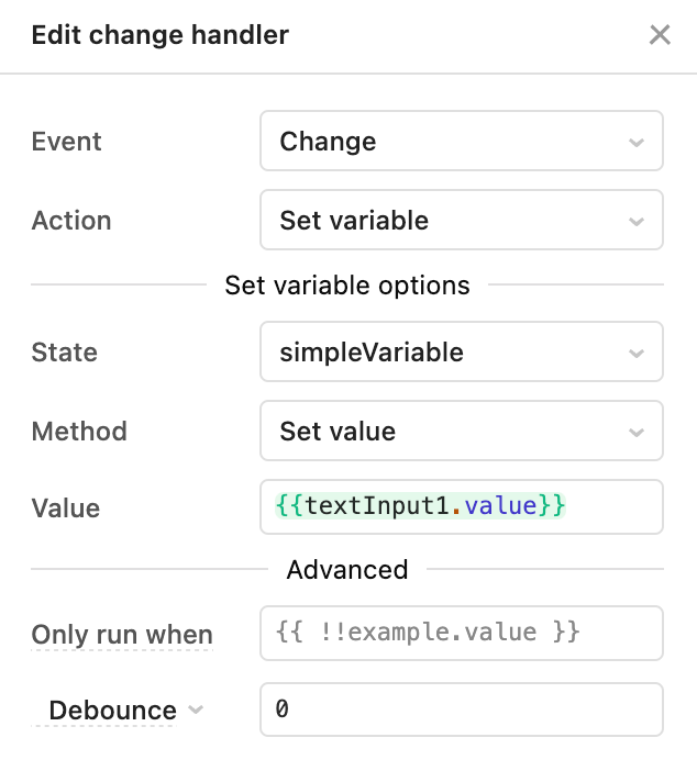 Change handler