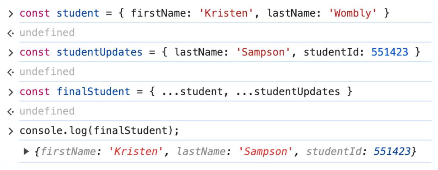 Spread operator example