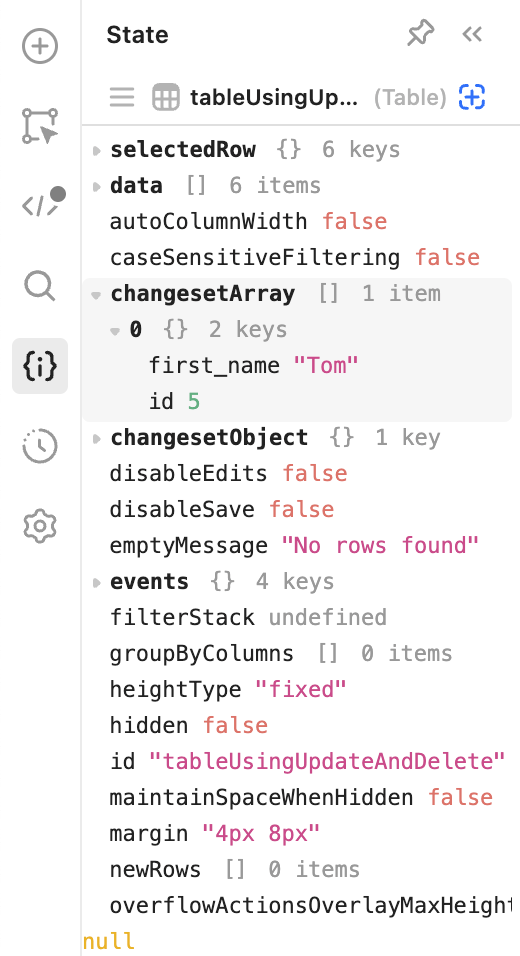 Changeset in State tab