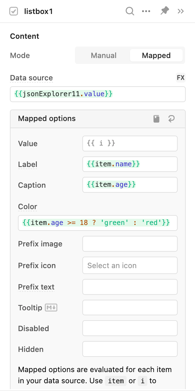 listBox data source