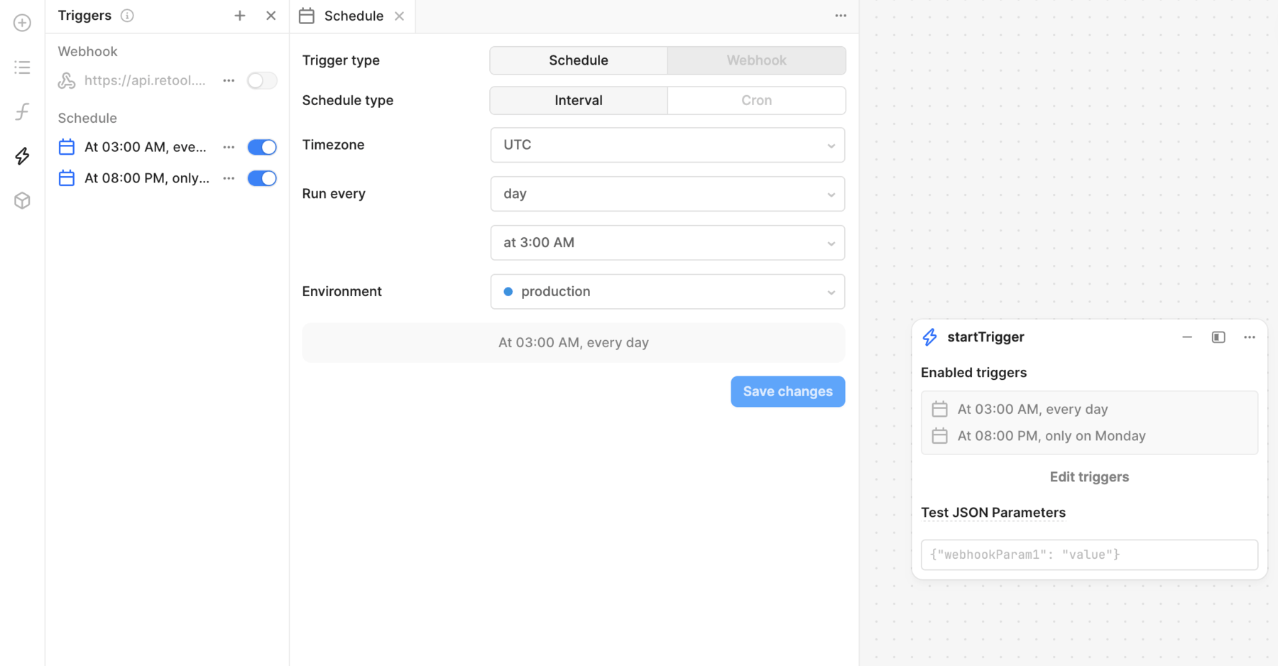 Configure an Interval schedule.