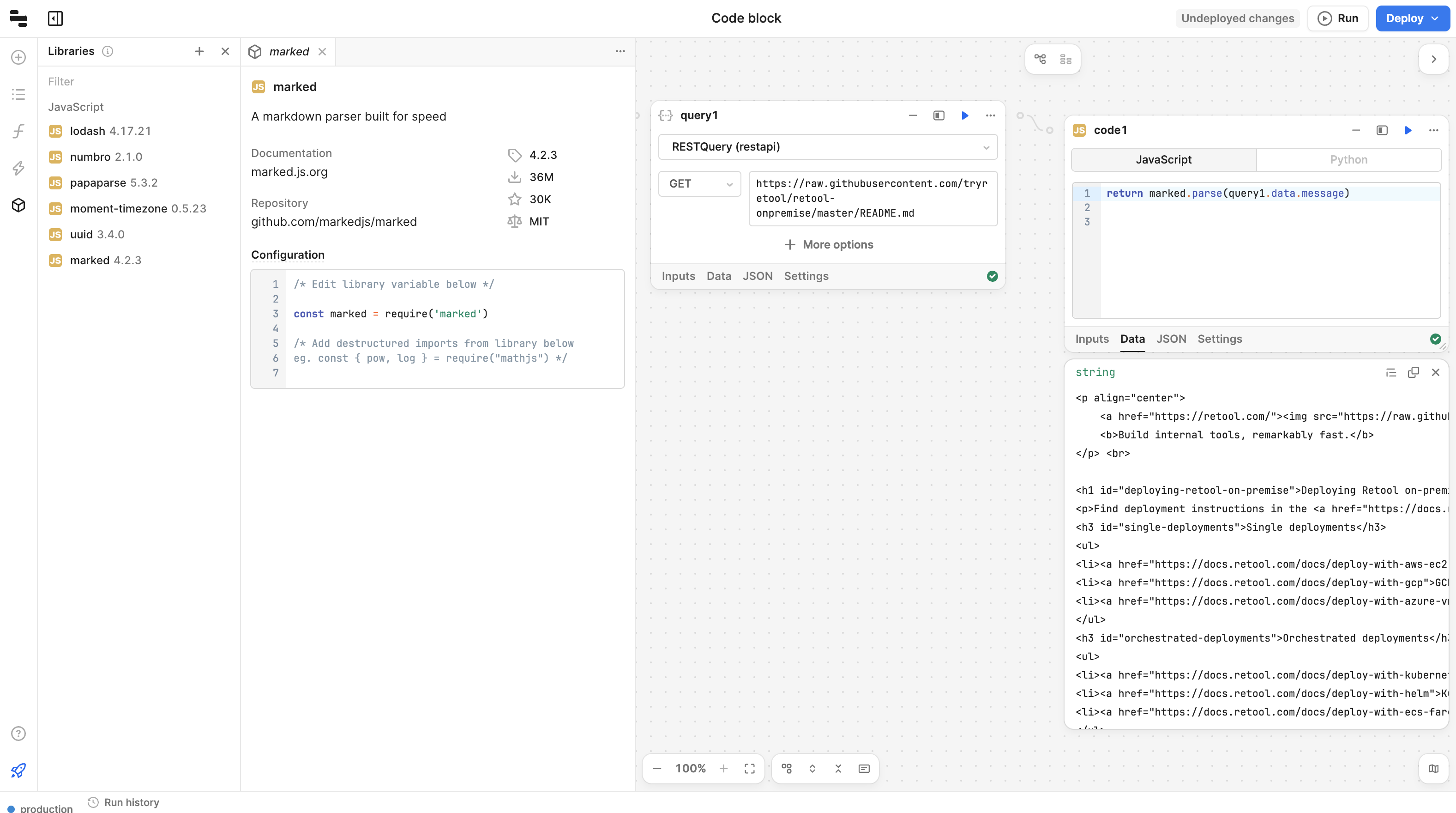 Use a library in a workflow