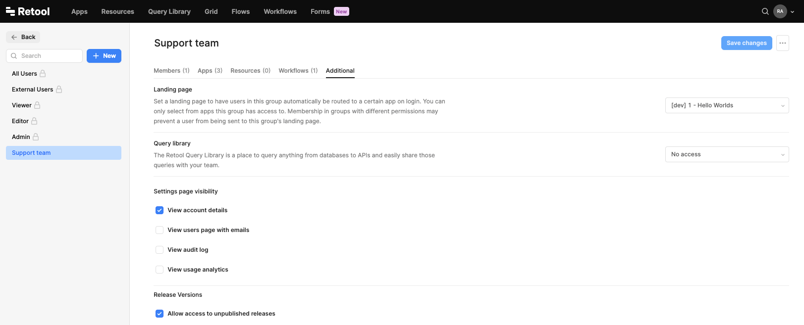 Configure a landing page in Settings