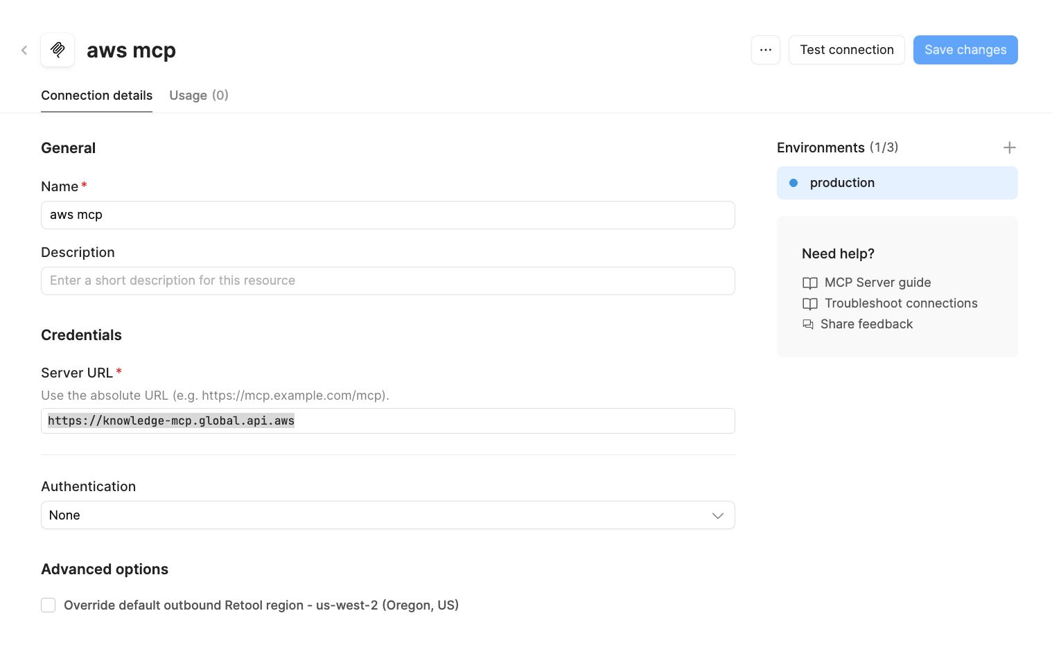 AWS MCP Server configuration