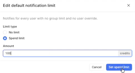 Notify at spend limit