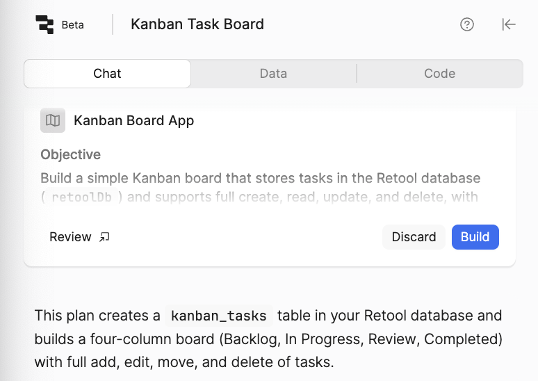Plan review generated