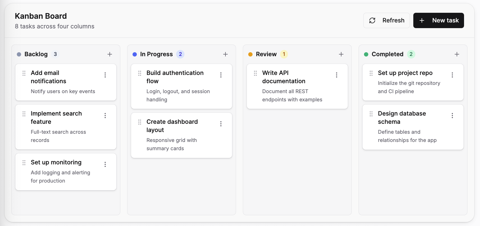 Preview panel showing generated app