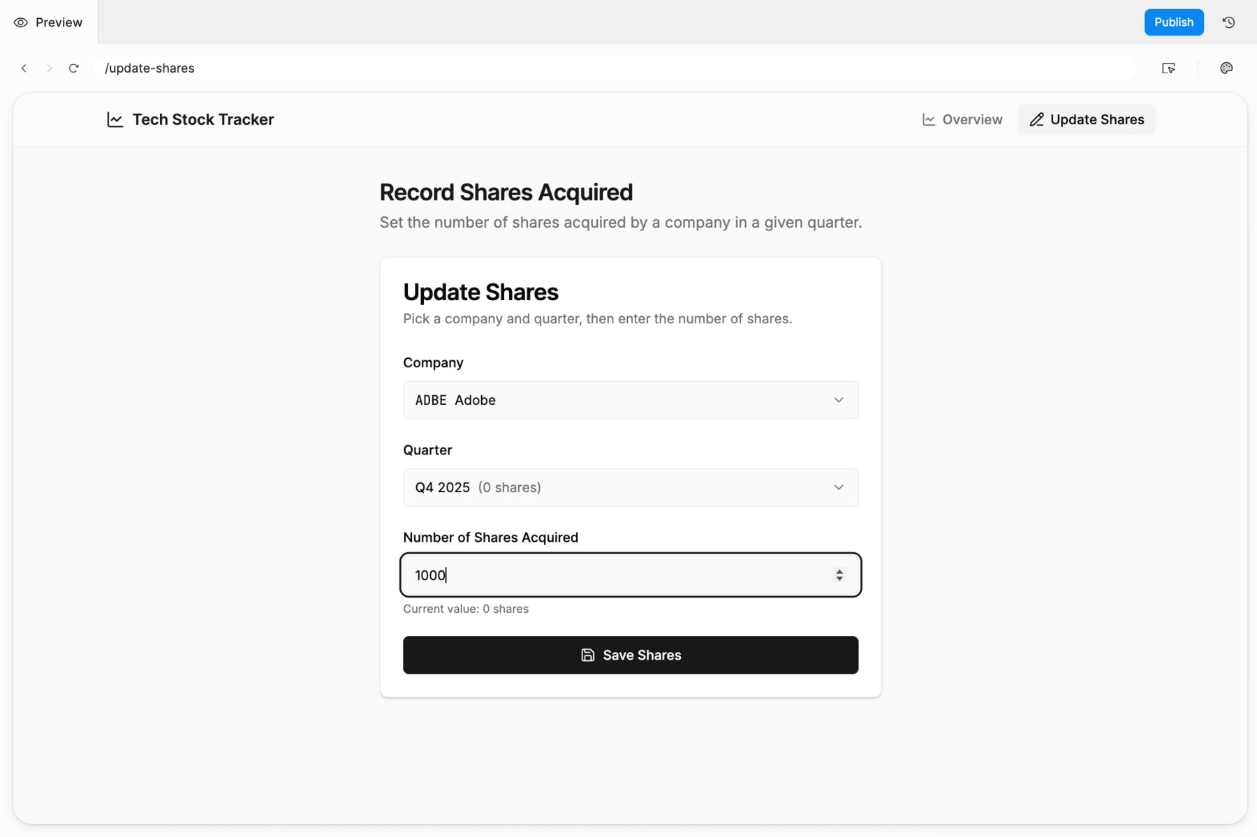Populate form