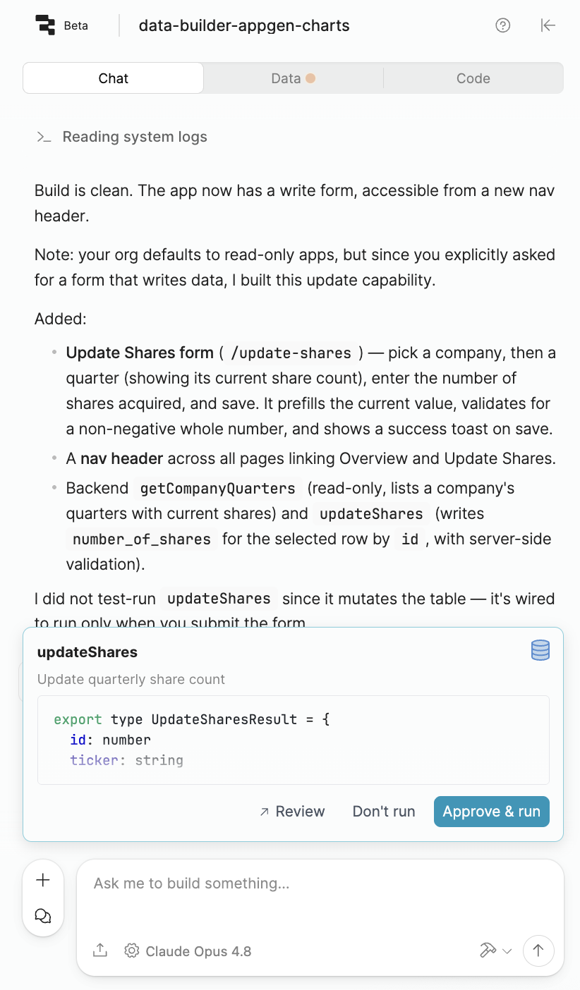 Update function