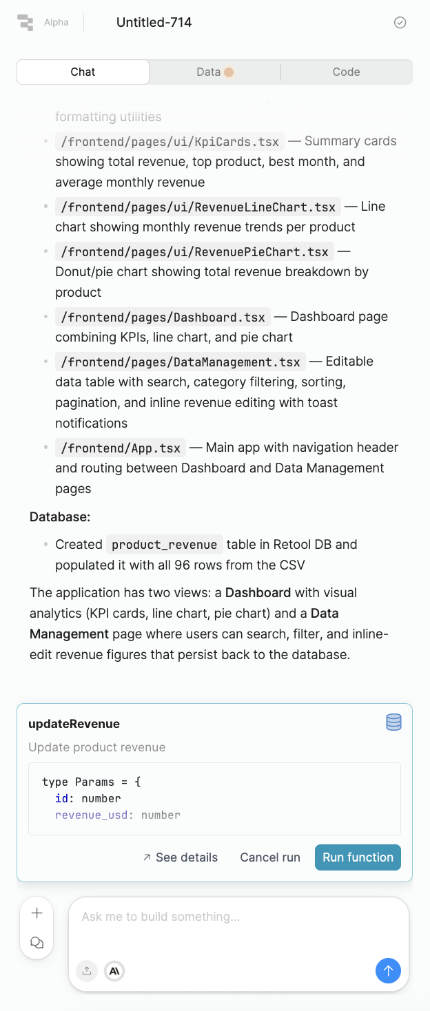 Run function