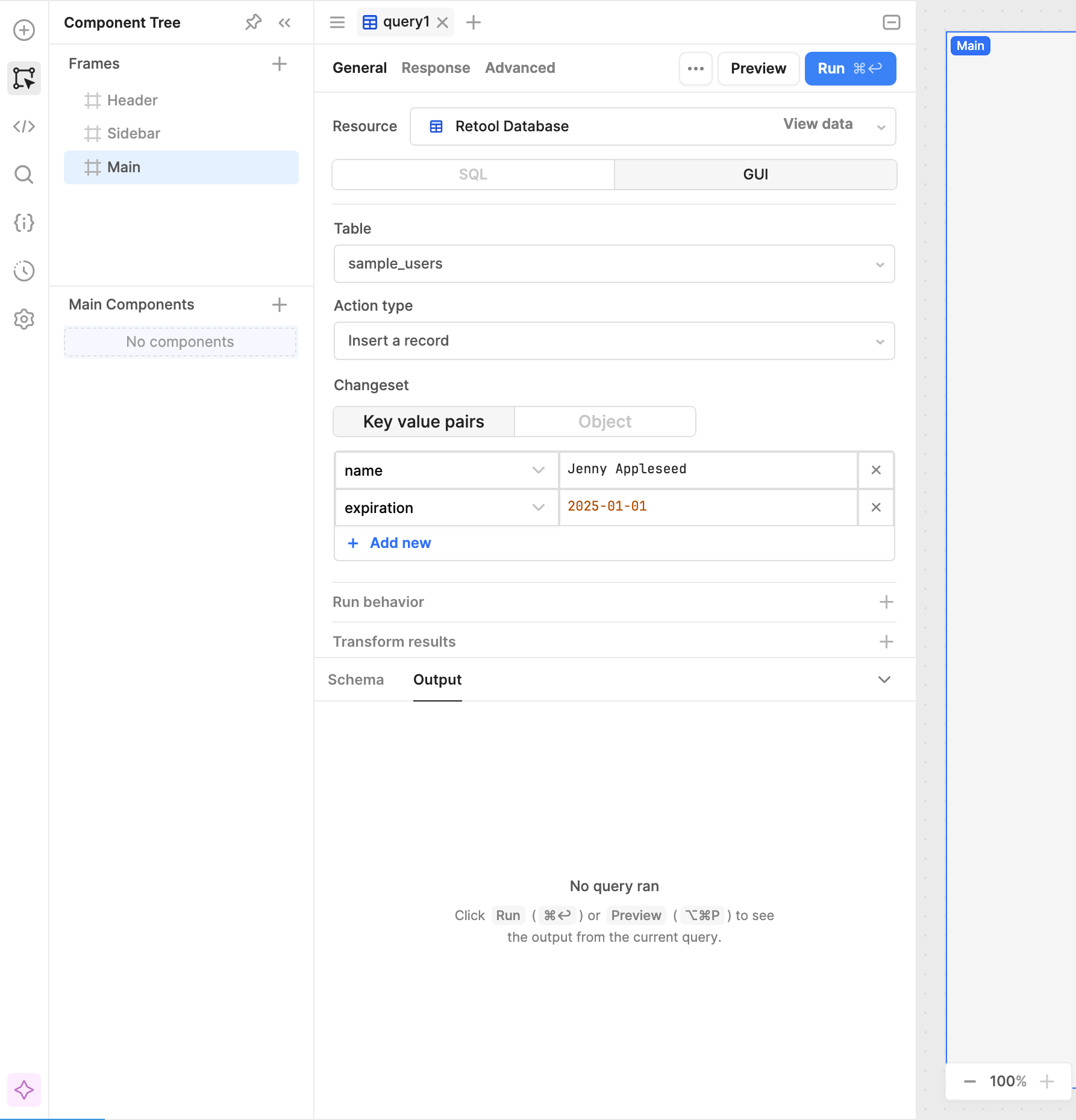 Configure the changeset