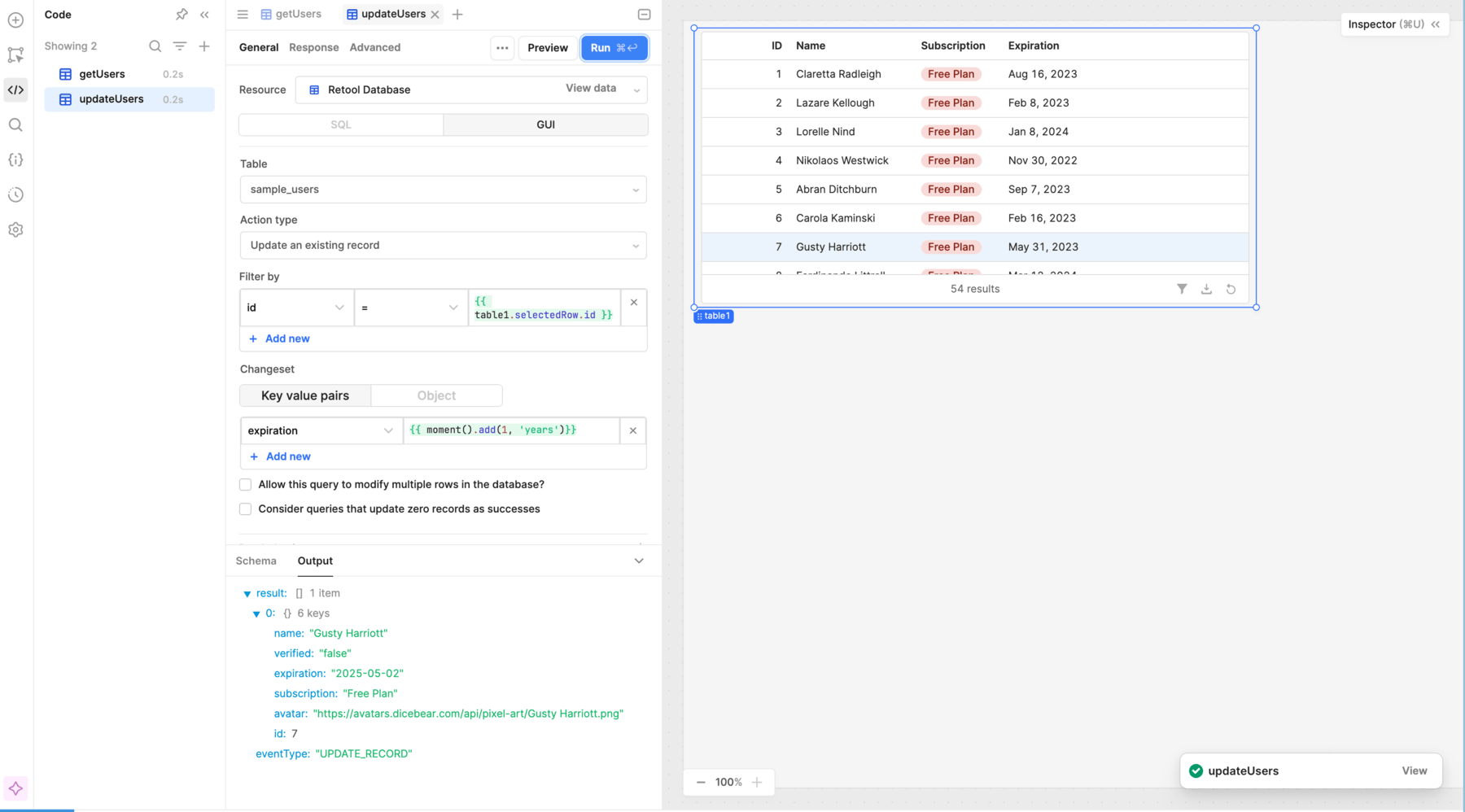 Specify filter options