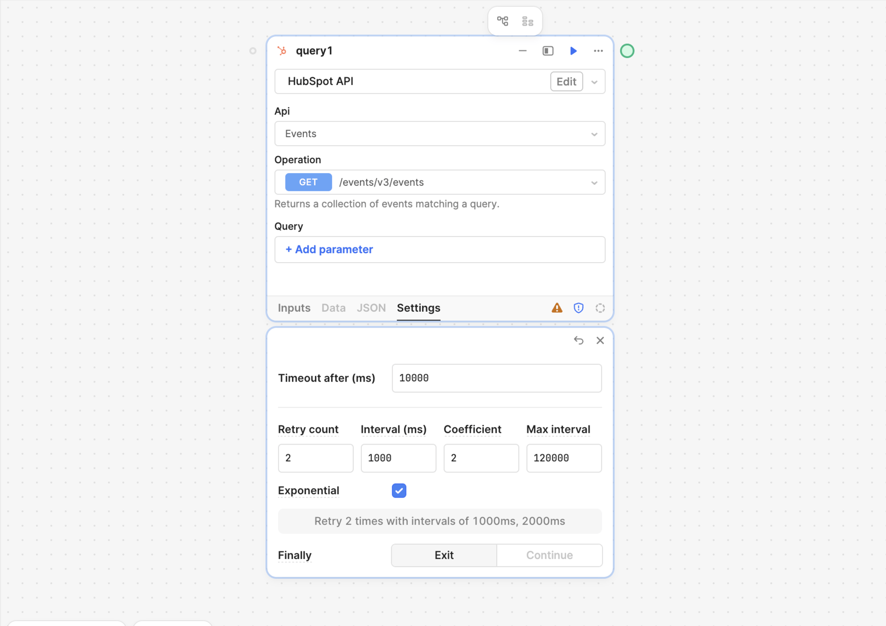 Configure retry settings
