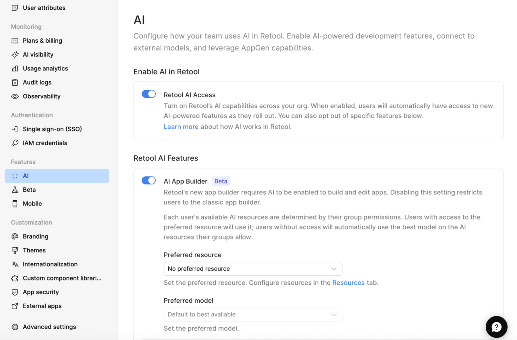 AI features