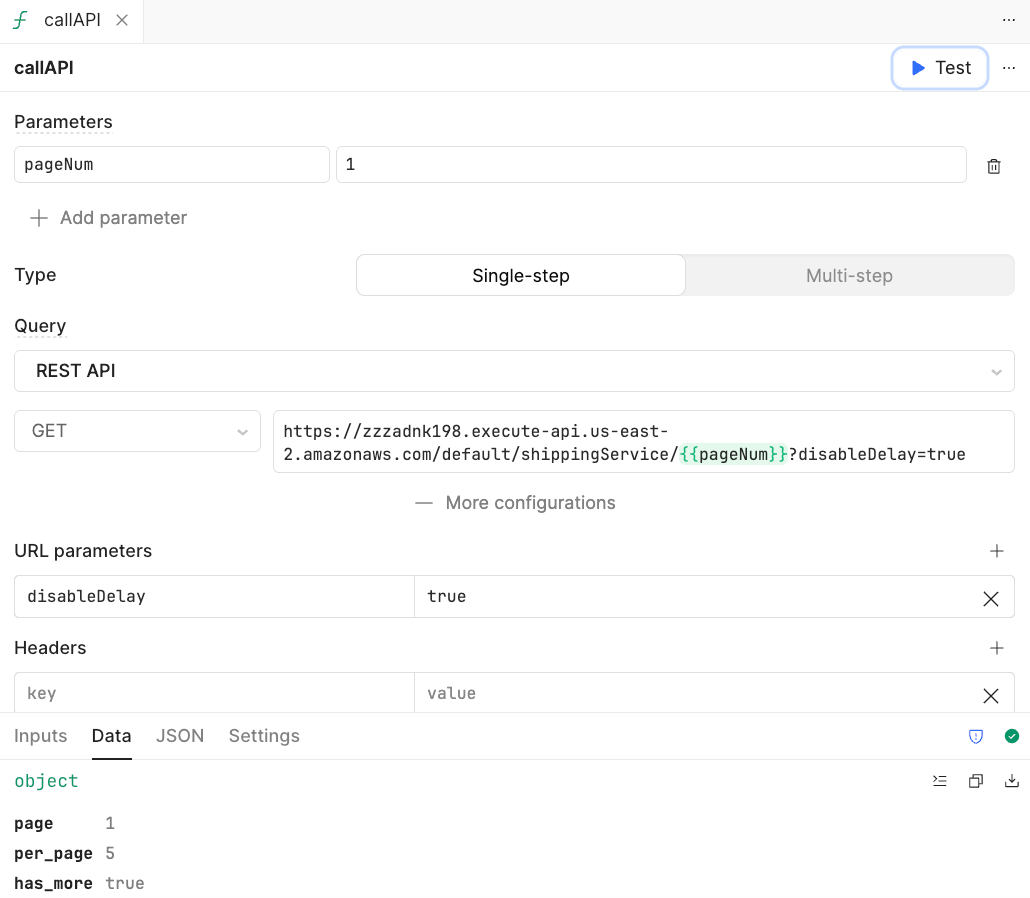 Single-step function