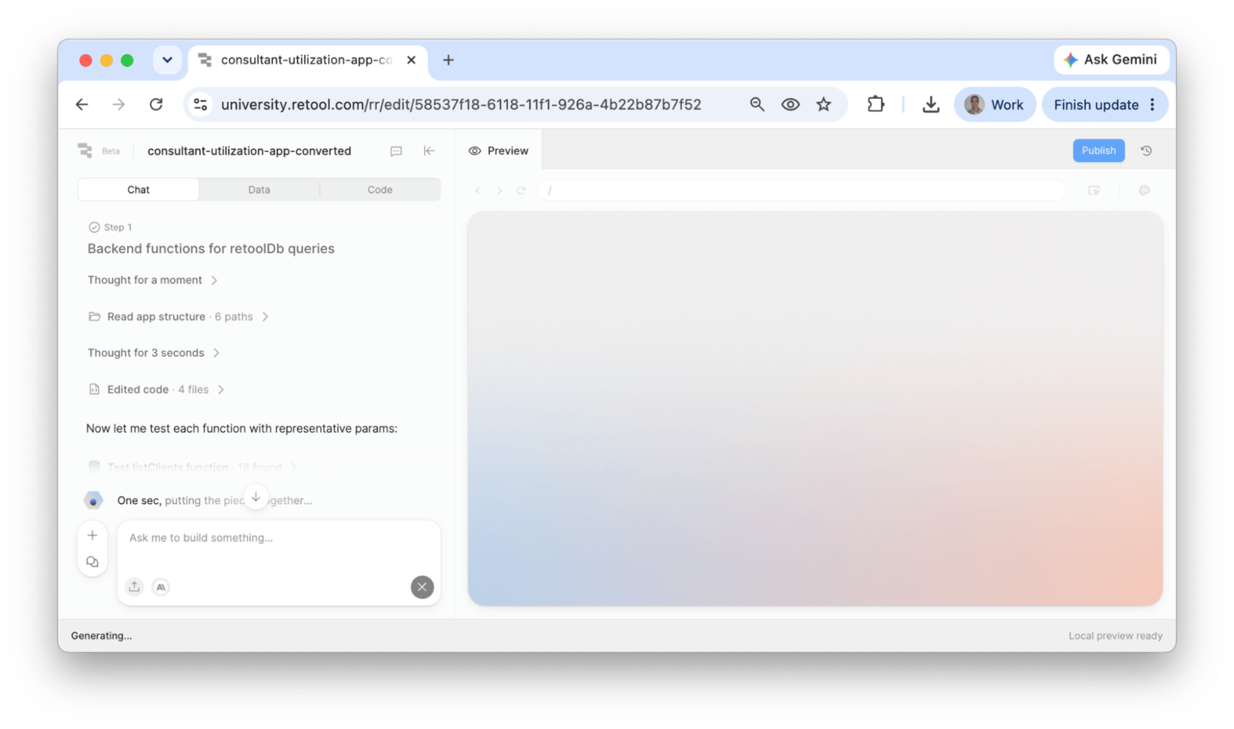 Completed execution steps with agent activity