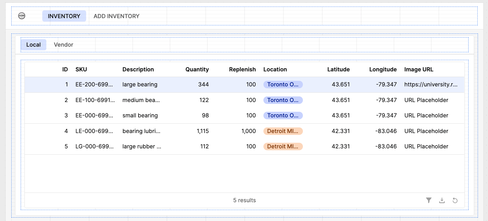 Retool Storage Folder contents