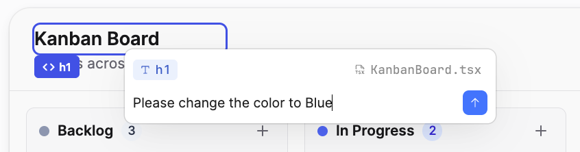 Targeted prompt on selected component