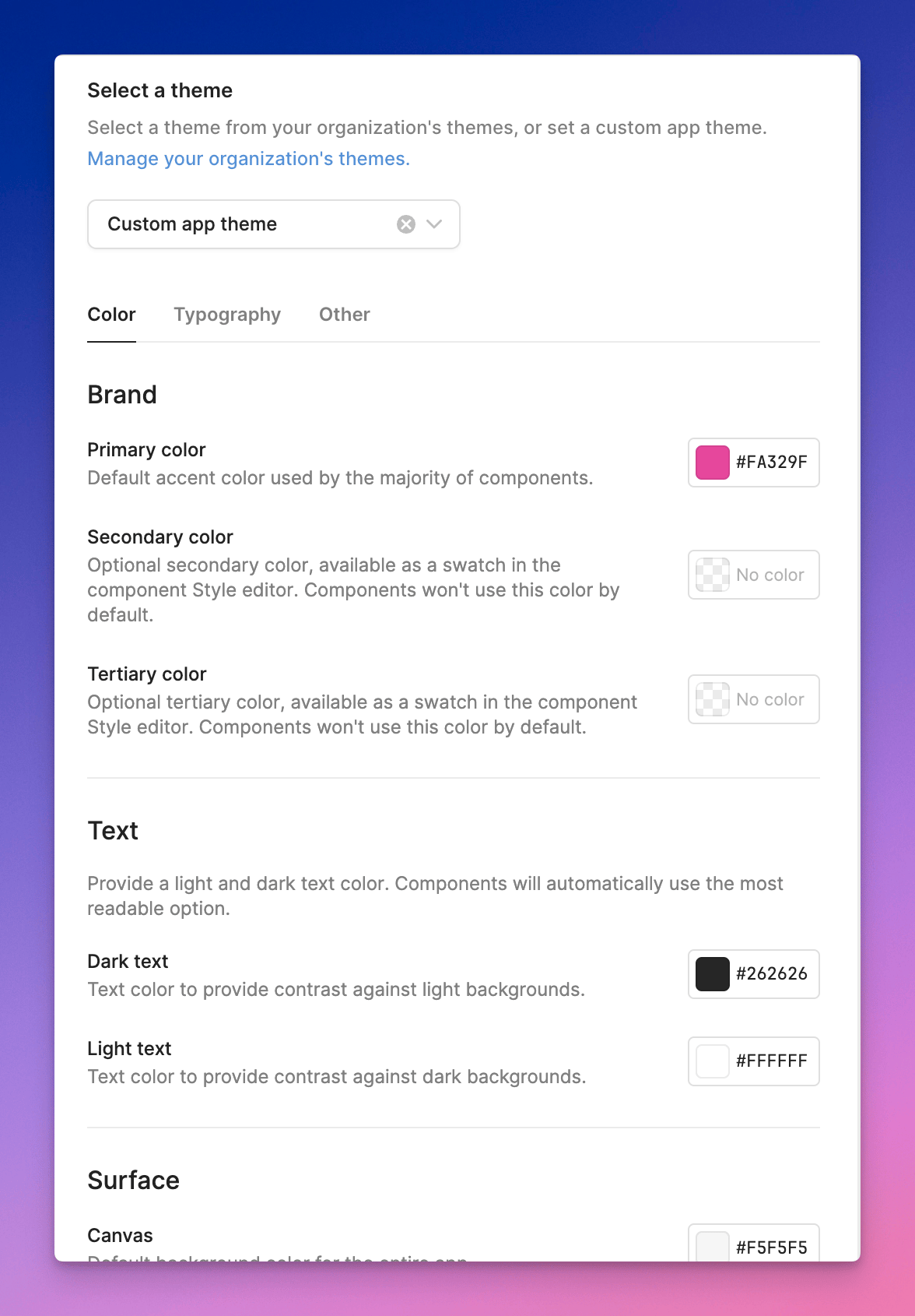 Typography controls