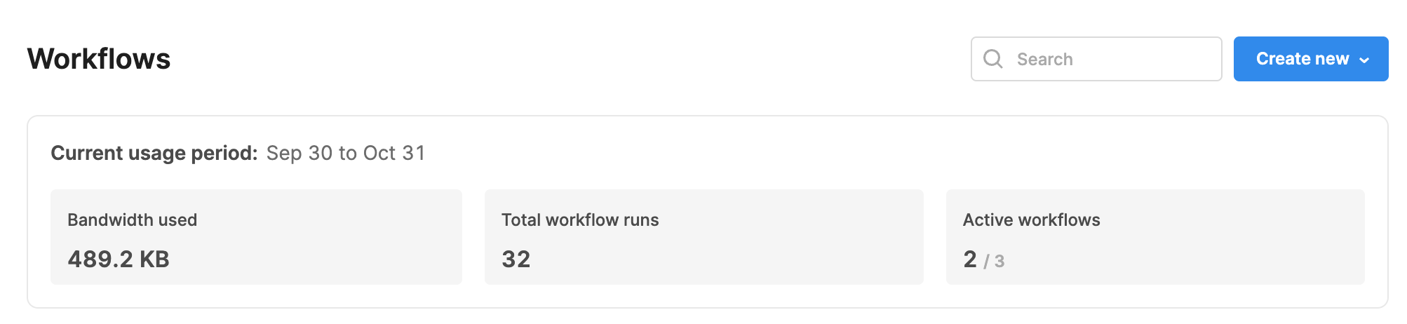 Workflows usage example
