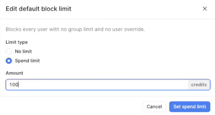 Setting a user block threshold