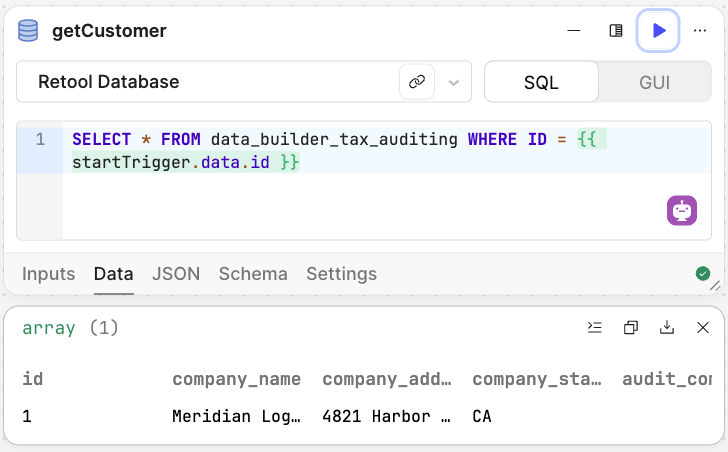 getCustomer query returning first record