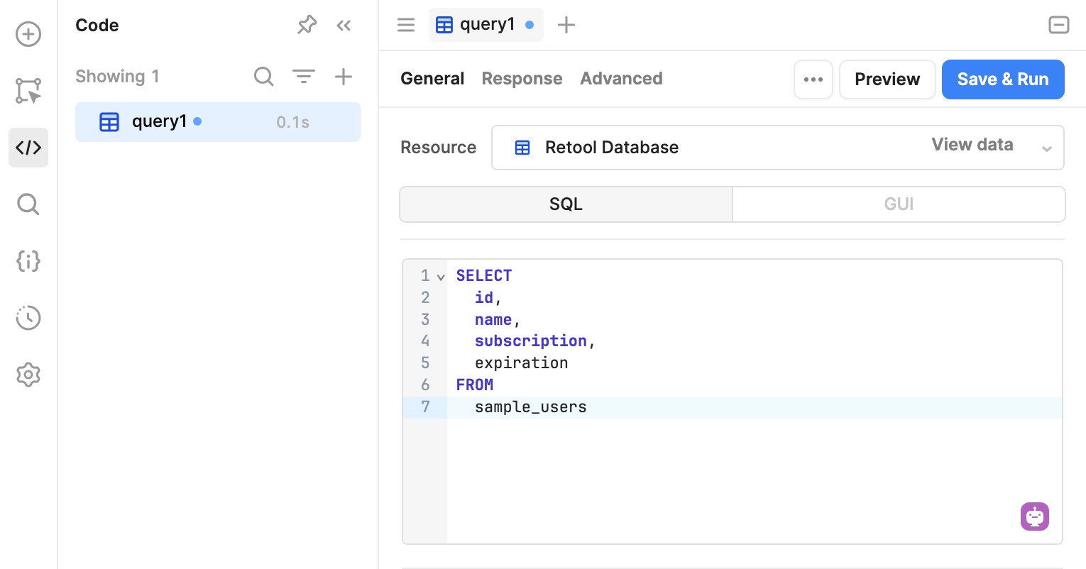 SQL statement